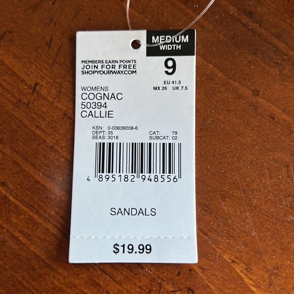 Route 66 Woman Size 9M Light Brown Faux Leather Sandals NWT Summer Slingback - Picture 3 of 6